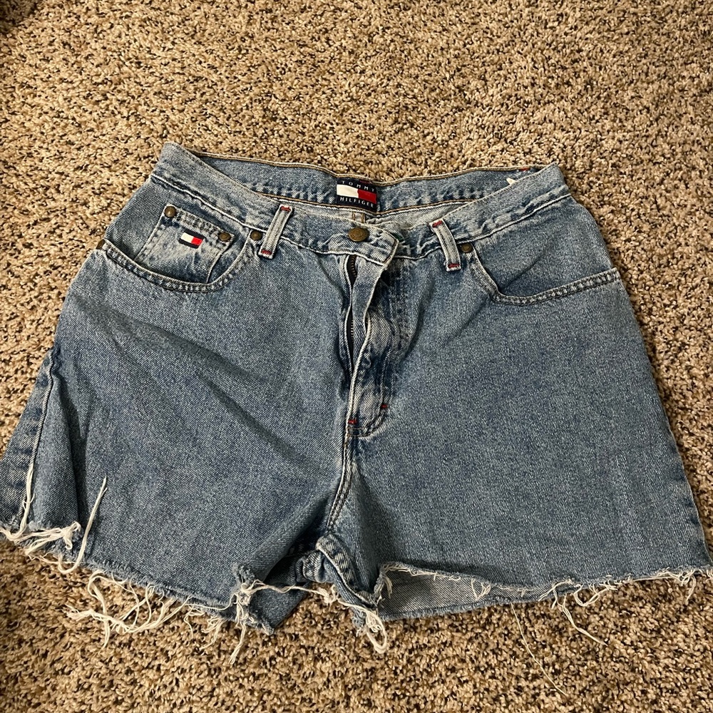 Tommy Hilfiger Women's Distressed Blue Jean Shorts